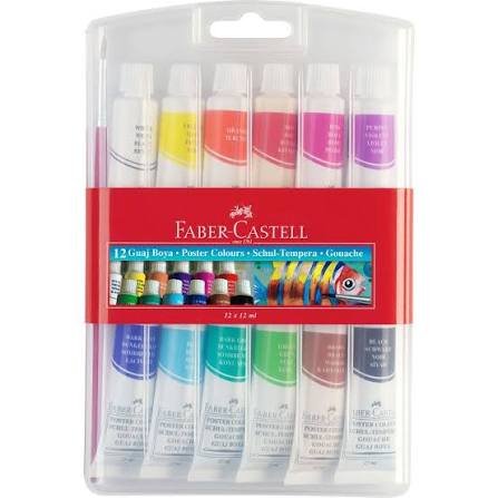 FABER-CASTELL TÜP GUAJ BOYA (12 Lİ)