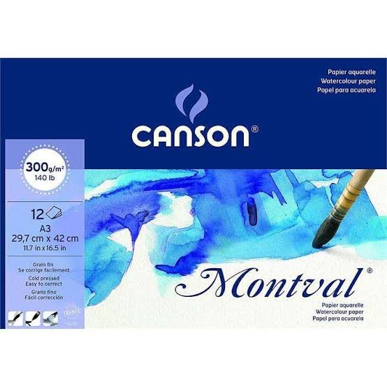 CANSON MONTVAL SULU BOYA DEFTERİ 30 X 42 CM 300 G (12 YAPRAK)