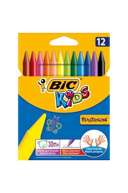 BİC PLASTİDECOR SİLİNEBİLİR PASTEL BOYA (12 Lİ)