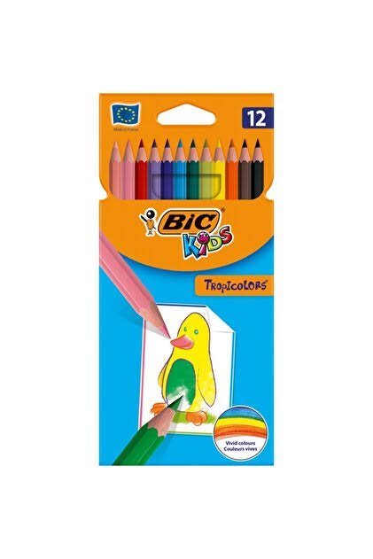 BİC KİDS TROPİCOLORS TAM BOY KURU BOYA (12 Lİ)